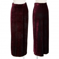  Y's Velour Wrap Skirt Bordeaux XS-S