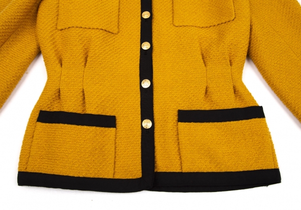 Chanel Yellow Tweed - 64 For Sale on 1stDibs  chanel yellow tweed jacket, yellow  tweed chanel bag, chanel yellow tweed dress