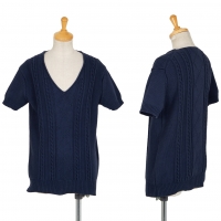  tricot COMME des GARCONS V-neck Short Sleeves Knit (Jumper) Navy S-M