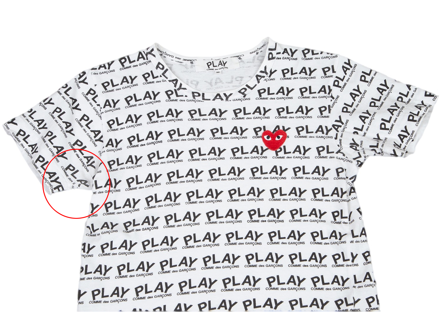 7【入手困難】プレイコムデギャルソン☆刺繍ロゴ最高デザイン定番カラー半袖Tシャツ