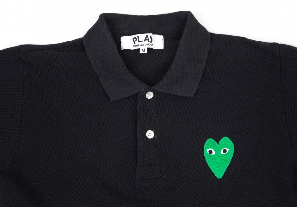 PLAY COMME des GARCONS Heart Wappen Polo Shirt Black M | PLAYFUL