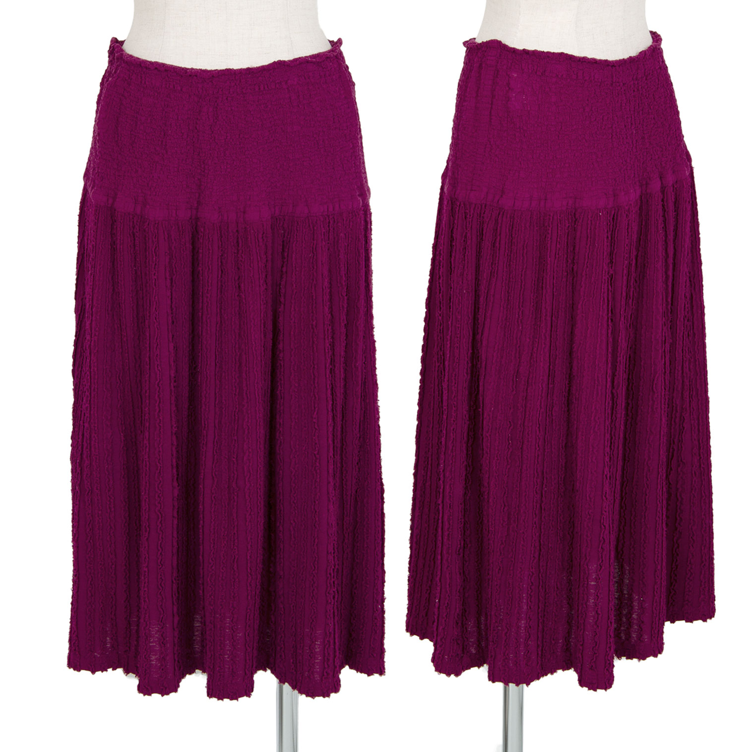 ISSEY MIYAKE me Striped Woven Switching Skirt Purple S-M | PLAYFUL