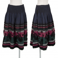  ISSEY MIYAKE me Musical instruments Woven Skirt Navy S-M