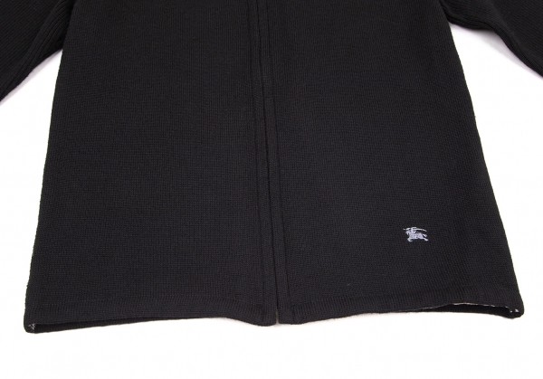 BURBERRY BLACK LABE Plaids Inside Full Zip Knit (Jumper) Black 2