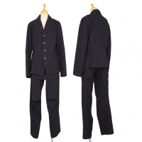  SHINICHRO ARAKAWA Slit Design Striped Jacket & Pants Navy 36