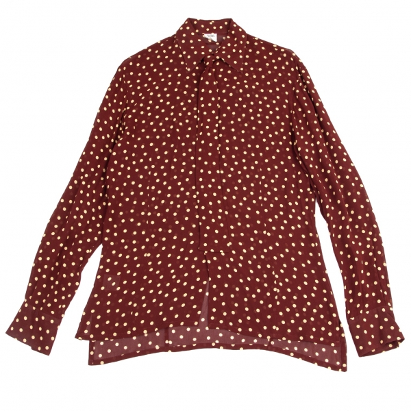 Jean Paul GAULTIER HOMME Tie Design Dot Printed Shirt Brown 48