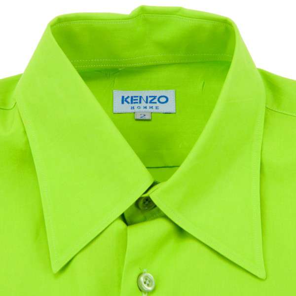 ケンゾーオムKENZO HOMME 蛍光カラードレスシャツ 黄緑2