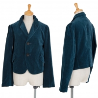  Y's Velour Big-button Short Jacket Blue 1