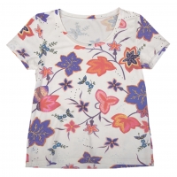  ISSEY MIYAKE HaaT Floral Printed Stretched T Shirt White 2