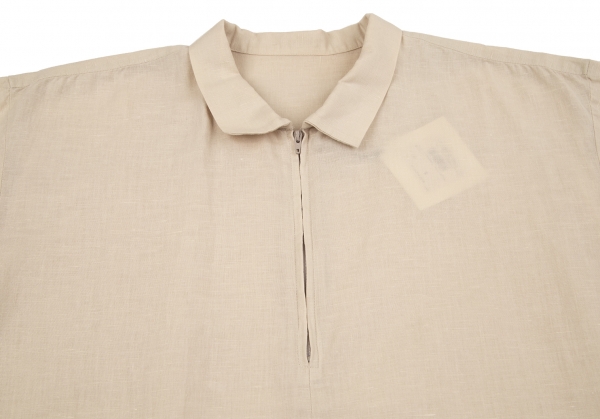 HOMME PLISSE ISSEY MIYAKE Linen Cotton Long Sleeve Shirt Beige 2