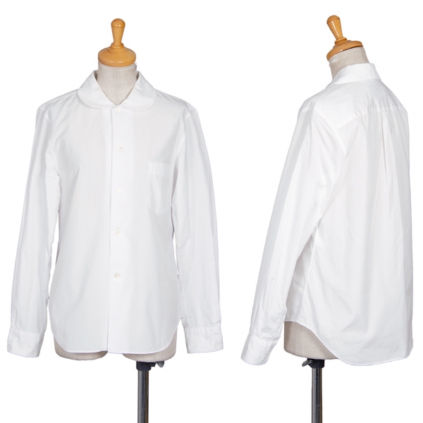 コムコム コムデギャルソンCOMME des GARCONS コットン丸襟ポケットシャツ 白S