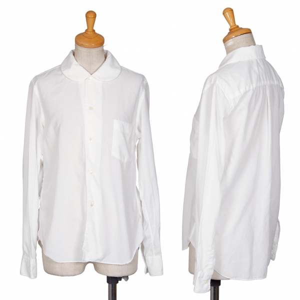 コムデギャルソンCOMME des GARCONS ポリ丸襟ポケットシャツ 白XS