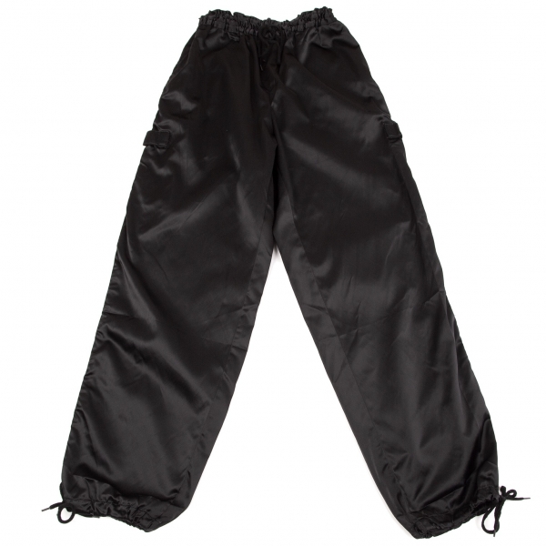 ゴルチエジーンズGAULTIER JEAN'S サテンサイドループ裾絞りパンツ 黒40