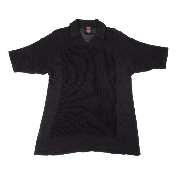 Jean Paul GAULTIER CLASSIQUE Mesh Over-sized Knit Polo shirt ...