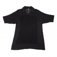  Jean Paul GAULTIER CLASSIQUE Mesh Over-sized Knit Polo shirt (Jumper) Black 48