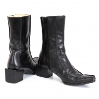 Jean-Paul GAULTIER Side Zip Leather Boots Black 4 1/2(US About 6)