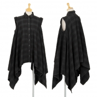  MARC LE BIHAN Cotton Wrinkle Drape Sleeveless Shirt Black 0