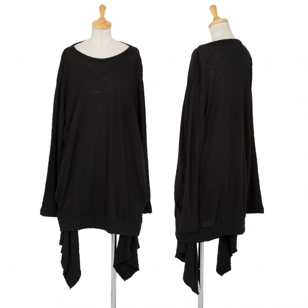 ワイズY's ウール裾変形ニットソー 黒2