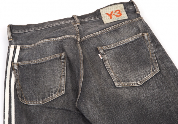【美品】Y-3 ワイスリー　ビッグザイズ　デニム　パンツ　ロゴ　刺繍　デザイン
