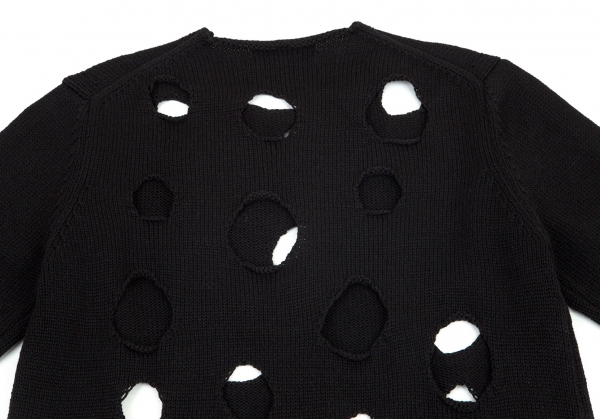 BLACK COMME des GARCONS Hole Design Knit Sweater (Jumper) Black XL
