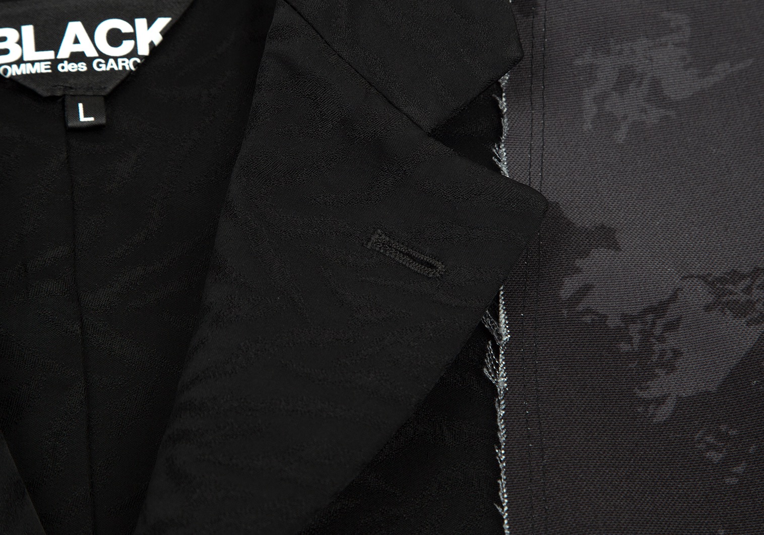 BLACK COMME des GARCONS ジャケット L 黒(総柄)なし光沢