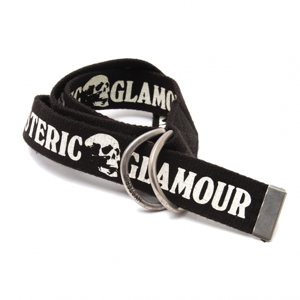 HYSTERIC GLAMOUR Skull Logo Ring Belt Black | PLAYFUL