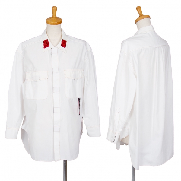 ゴルチエジーンズGAULTIER JEAN'S ベルクロ留めポケットデザインシャツ 白40
