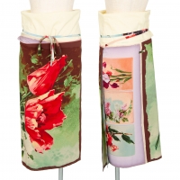  Jean-Paul GAULTIER FEMME Floral Printed Wrap Skirt Multi-Color 40