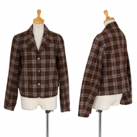  tricot COMME des GARCONS Cotton Plaid Jacket Brown M