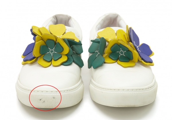 LANVIN Flower Slip on Sneakers White 38 |