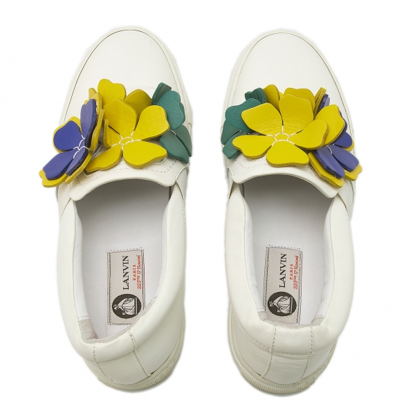 LANVIN Flower Slip on Sneakers White 38 |