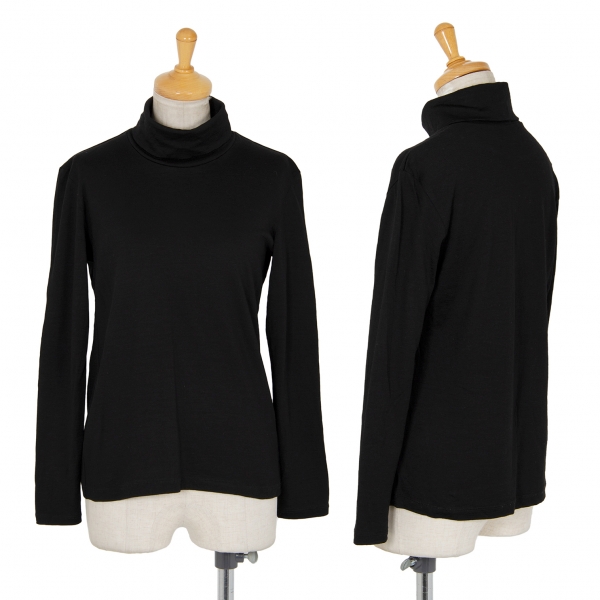  ISSEY MIYAKE 132 5. Wool High Neck Long Sleeve Shirt Black 2