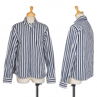  SENSOUNICO Lcruca Striped Long Sleeve Shirt White,Navy 38