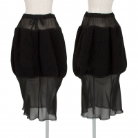 COMME des GARCONS Volume Knit See-through Switching Skirt Black S