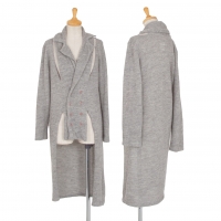  LIMI feu Alpaca Knit Cutting Design Long Jacket Grey S