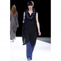  Yohji Yamamoto FEMME Bi Color Switching Sleeveless Dress Black 1