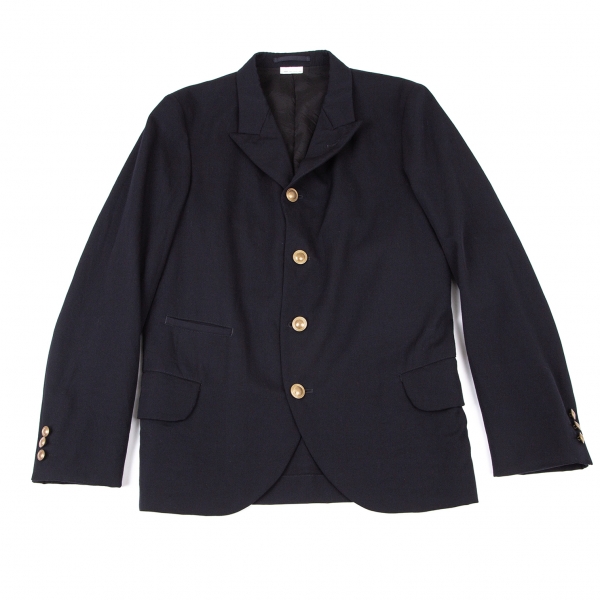 COMME des GARCONS HOMME PLUS Washed Wool Gabardine Jacket Navy XS ...