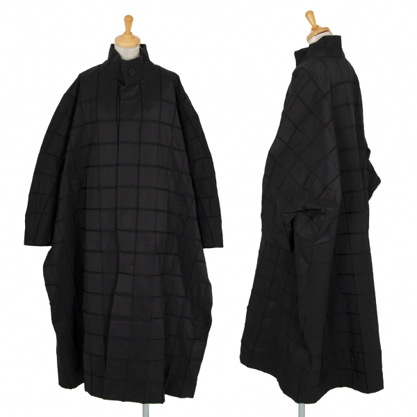 A-POC ABLE ISSEY MIYAKE Grid Pattern Stand-collar Coat Black 1 