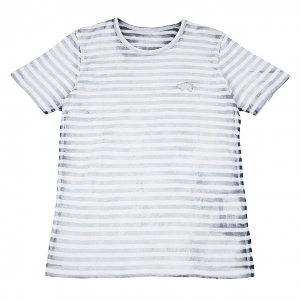 ワイズ ジプシーY's Gipsy ワッペンハンドペイントボーダーTシャツ 白紺3