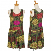  PLEATS PLEASE Floral Printed Sleeveless Dress (Jumper) Multi-Color 4