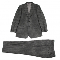  Papas Mallalieus Wool Stripe Jacket & Pants Grey 48M,52LL