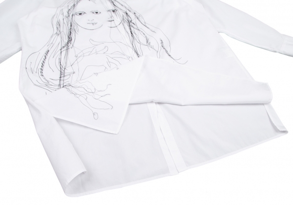 Yohji Yamamoto POUR HOMME Suzume Uchida Embroidery Shirt White 3 