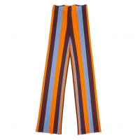  PLEATS PLEASE Pleated Multi Stripe Pants (Trousers) Orange,Sky blue 2