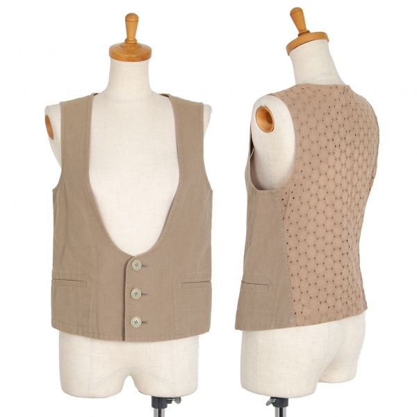 LIMI feu Back Lace Switching Vest (Waistcoat) Beige S | PLAYFUL