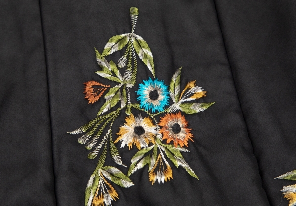 S☑︎色柄トリコ　コムデギャルソンフラワービーズ刺繍　花柄　デニム　ロングスカート