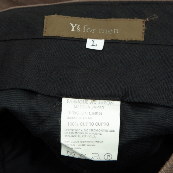 Y's for men Linen Tapered Pants (Trousers) Brown L | PLAYFUL