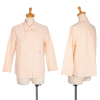  Mademoiselle NON NON Cotton Striped 3/4 Sleeve Shirt Orange 40L