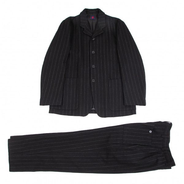 R.NEWBOLD Wool Stripe Jacket & Pants Black M | PLAYFUL