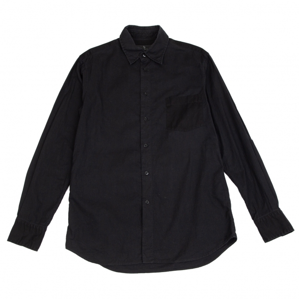 ワイズフォーメンY's for men コットン製品染め切替デザイン長袖シャツ 黒3