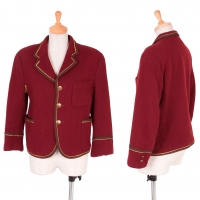  tricot COMME des GARCONS Wool Piping Jacket Bordeaux S-M